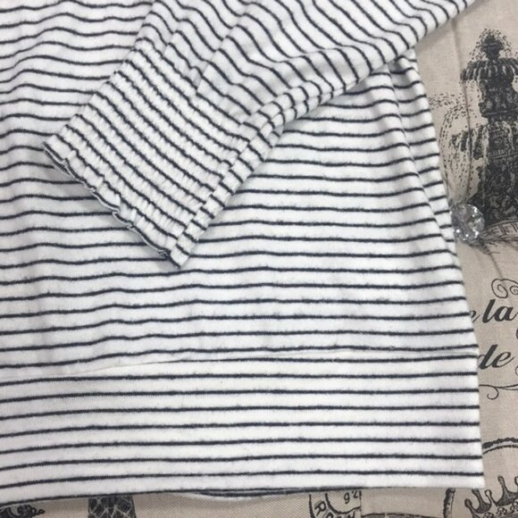 Lucky Brand Stripe Cloud Jersey Smocked Cuff Pullover - Picture 7 of 8